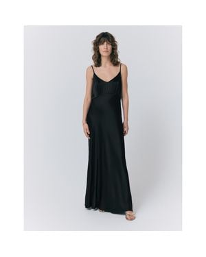 Ghost Winnie Satin Maxi Dress - Black