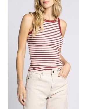 Thread & Supply Ellen Stretch Cotton Blend Rib Tank Top - Multicolor