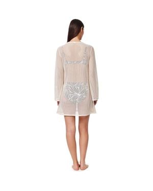Gottex Plantopia Crochet Mini Dress Cover-Up - White