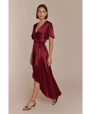 Rewritten Florence Waterfall Hem Dress - Red