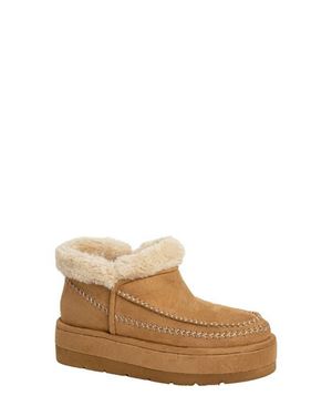 Shu Shop Ulla Faux Fur Lined Platform Bootie - Brown