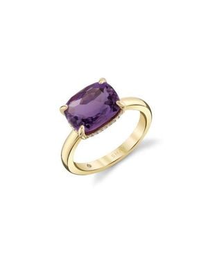 SHAY 18K Amethyst & Diamond Ring - Purple