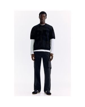 H&M Regular Fit Nylon Cargo Pants - Black
