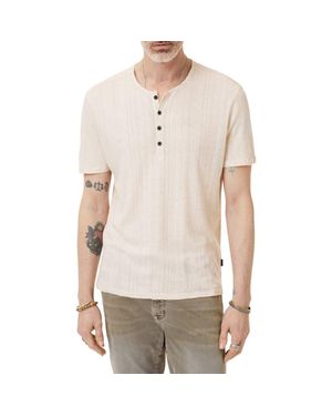 John Varvatos Ciel Variegated Rib Henley - Natural