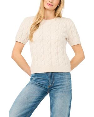 Cece Cotton Blend Cable Knit Sweater - Blue