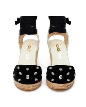 Fortela Wedge Espadrilles - Black