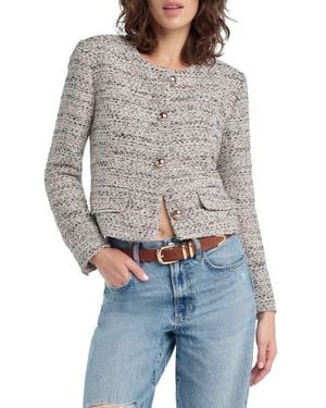 FAVORITE DAUGHTER Embellished Crop Jacket - Gray