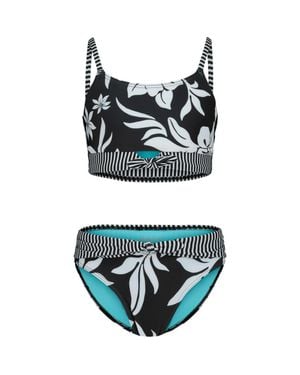 Roxy Kids' Floral Two-Piece Swimsuit - Black