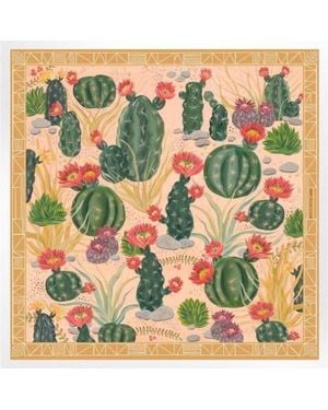 Matty Miller Studio 100% Silk Scarf Cactus Garden - Green