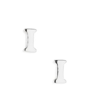 Marlyn Schiff Block Letter Initial Stud Earrings - Blue