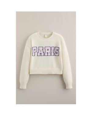 Treasure & Bond Kids' Intarsia Knit Sweater - White
