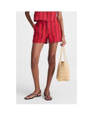 Madewell Zoe Linen Shorts - Red