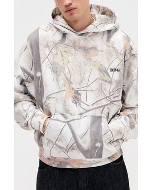 BDG Leaf Camo Hoodie - Gray