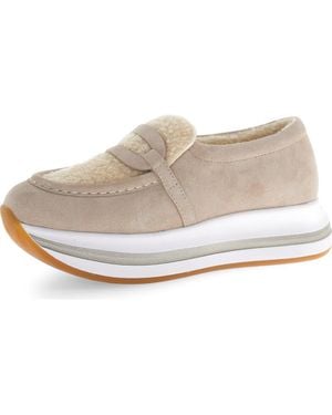 Voile Blanche Merry Genuine Shearling Loafer - White