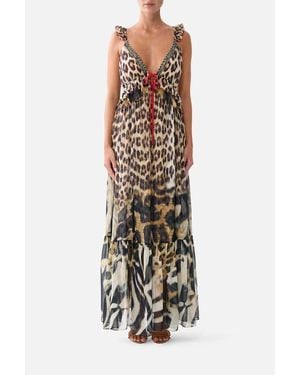CAMILLA Frill Bralette Long Dress - White