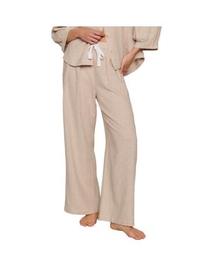 Eberjey Linen Blend Drawstring Lounge Pants - Natural