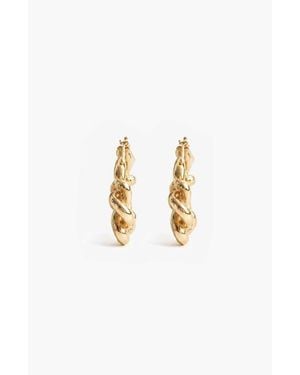 Yoj Knotted Maxi Hoops - White