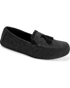 Dearfoams Perkins Moccasin Slippers - Black