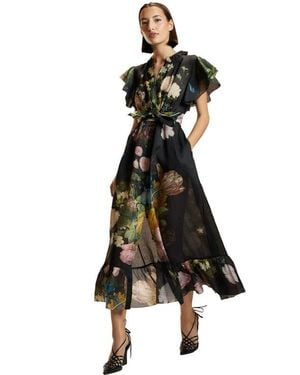 Cynthia Rowley Ramie Kaftan - Black