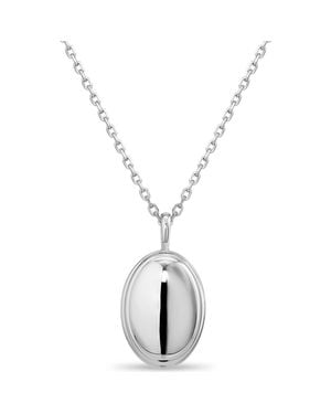 DEVATA Contour-Lined Dome Pendant Necklace - Metallic