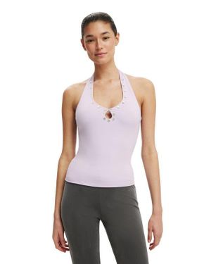 Cotton On Bailey Button Halter - White