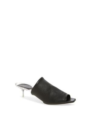 Courreges Transparent Sole Leather Slide Sandal - Black
