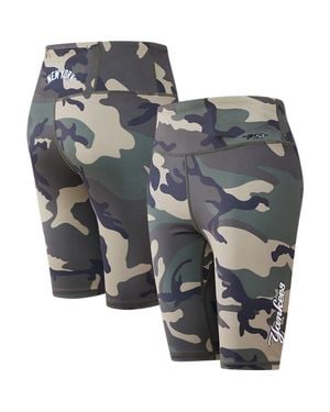 Pro Standard New York Yankees Allover Print Bike Shorts - Gray