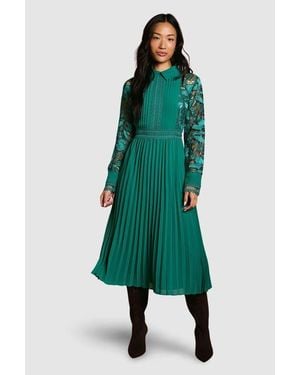 Coast Petite Lace Shirt Dress - Green