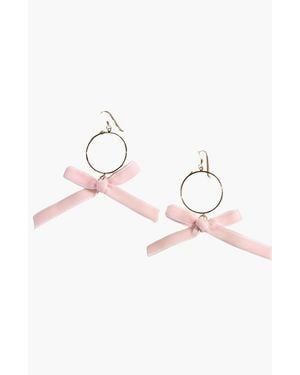 Nickel & Suede Claras Statement Earrings - Pink