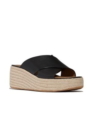 Fitflop Platfforms Espadrille Slides - Black
