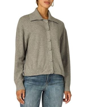 Wit & Wisdom Collared Snap Front Cardigan - Gray