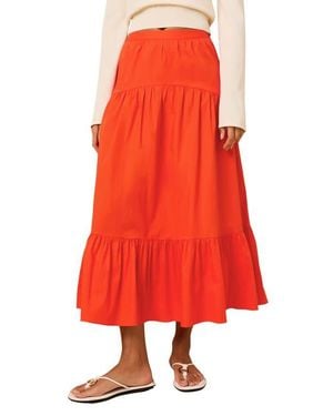 Solid & Striped The Indra Tiered Stretch Cotton Skirt