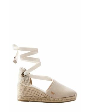 VISCATA Escala Canvas Espadrille Wedges - White