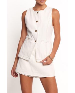 Petal & Pup Kristy Denim Vest - White