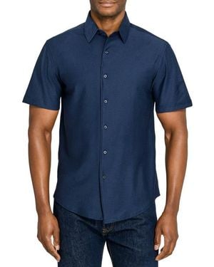 Brooklyn Brigade Solid Mapleton Luxe Cross Dyed Short Sleeve Shirt - Blue