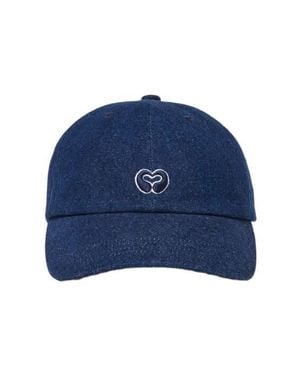 Maje Raw Denim Cap With Logo - Blue
