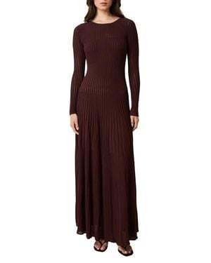 Solid & Striped The Sloane Long Sleeve Pointelle Rib Maxi Sweater Dress - Purple