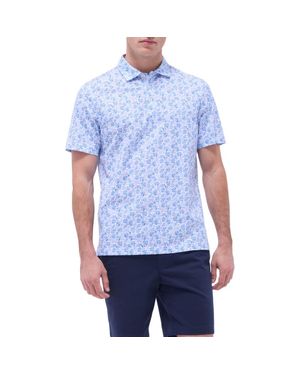 Bugatchi Victor Ooohcotton Leaf Print Polo - Blue