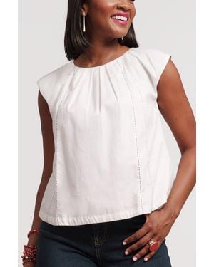 Frances Valentine Bailey Top Solid - White