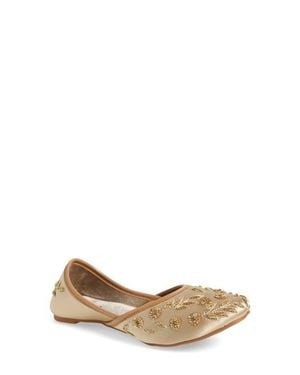 Fuchsia Amira Bead & Embroidery Flat - White