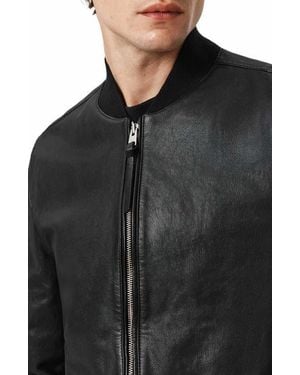 AllSaints Morten Leather Bomber Jacket - Black