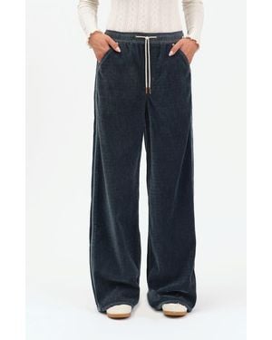 DAZE Cozy Drawcord Wide Leg Pants - Blue