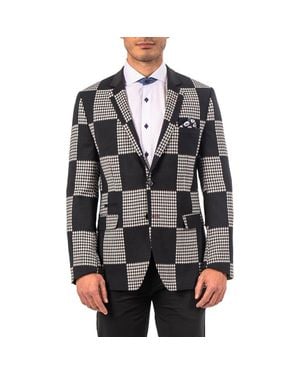 Maceoo Socrate Evo Resistance75 Checkerboard Blazer - Black