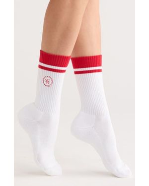 Sporty & Rich Stripe Rib Socks - White