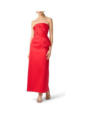 Aidan Mattox Strapless Stretch Mikado Gown - Red