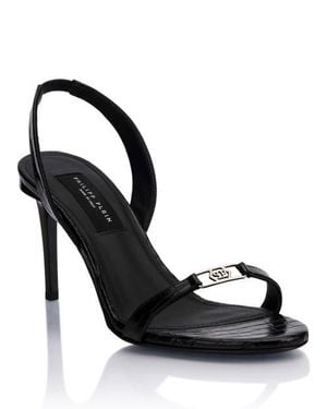 Philipp Plein High Heels Sandals Hexagon 9 - Black