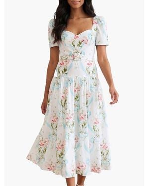 Needle & Thread Floral Ribbon Ballerina Dress - White