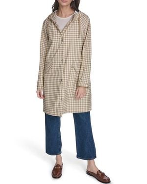 Levi's Water Resistant Hooded Long Rain Jacket - Natural
