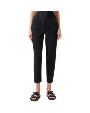 Akris Punto Franco Stretch Cotton Gabardine Slim Ankle Pants - Black