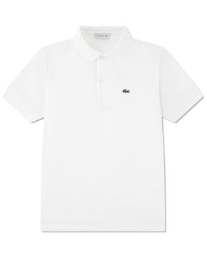 Lacoste Kids' Solid Cotton Piqué Polo - White